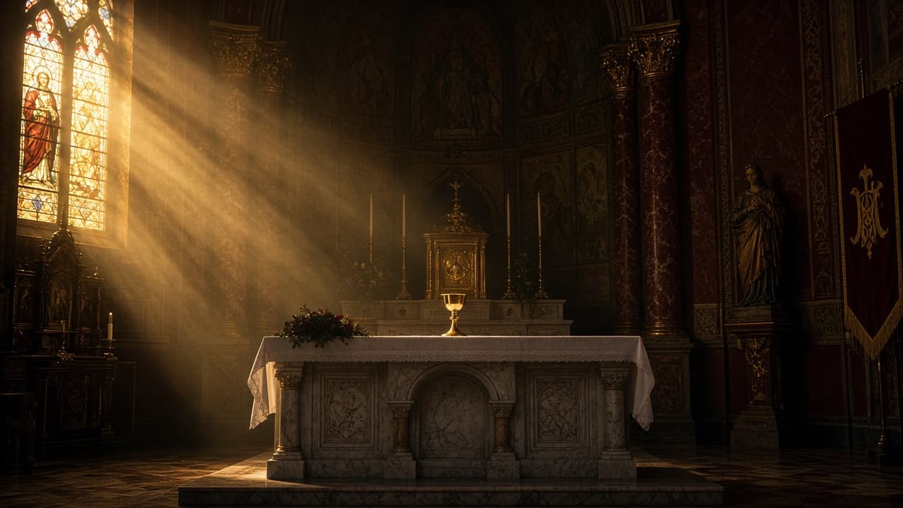 Sanctuary light over an altar